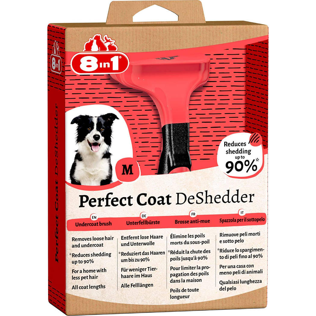 8in1 Perfect Coat DeShedder Furminator Orta Irk Köpek Tarağı M - 1
