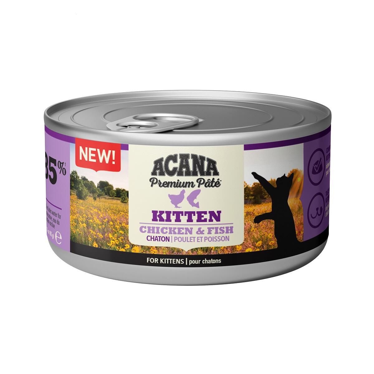 Acana Premium Pate (Ezme) Tavuklu ve Balıklı Yavru Kedi Konservesi 85 Gr - 1