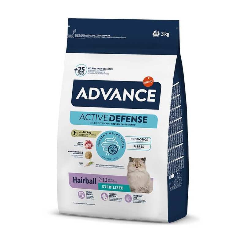 Advance Cat Sterilized Hairball Hindili Kısır Kedi Maması 3 Kg.