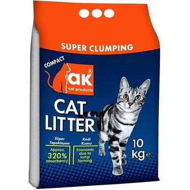 Akkum Kalın Taneli Topaklaşan Kedi Kumu 10 Kg
