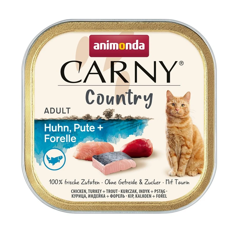 Animonda Carny Country Tavuklu Hindili ve Alabalıklı Yetişkin Kedi Konservesi 100g - 1