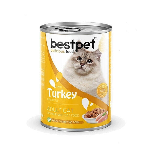 BESTPET GRAVY HİNDİ ETLİ YETİŞKİN KEDİ KONSERVESİ GRAVY 400GR - 1
