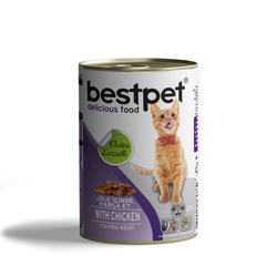 BESTPET PARÇA TAVUK ETLİ SOSLU YAVRU KEDİ KONSERVESİ 415 GR.