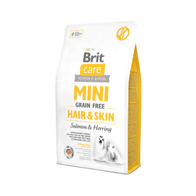 BRİT CARE TAHILSIZ MİNİ HAİR SKİN SOMONLU KÖPEK MAMASI 2 KG. - 1