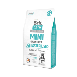 BRİT CARE TAHILSIZ MİNİ LİGHT STERİLLİSED TAVŞANLI KÖPEK MAMASI 2 KG.