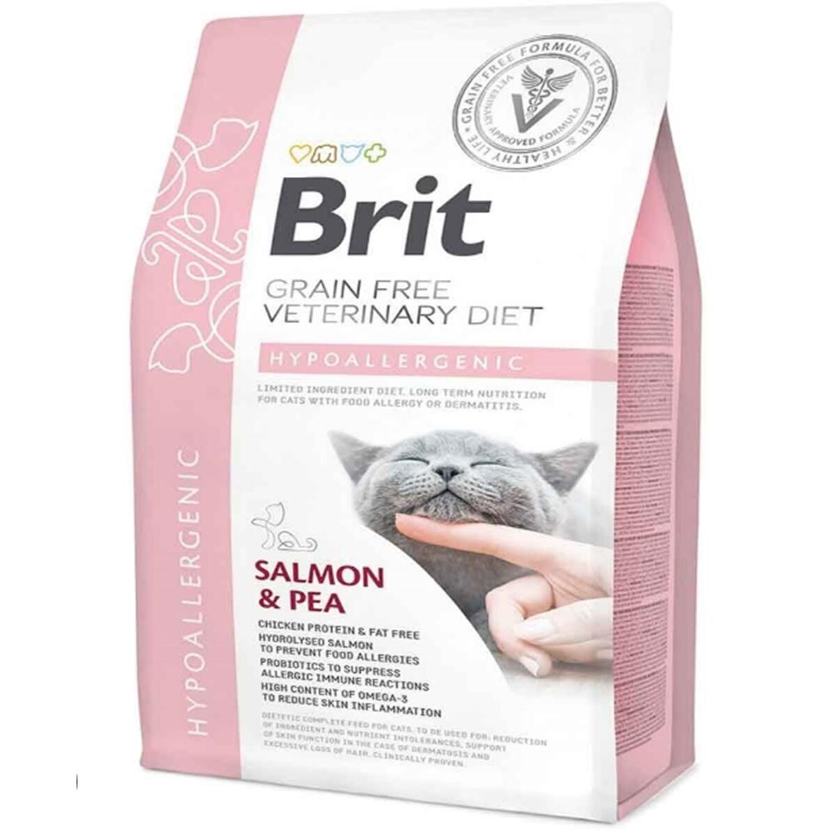 BRIT GF VETERINARY DIETS CAT HYPOALLERGENIC SOMON BEZELYE 2 KG - 1