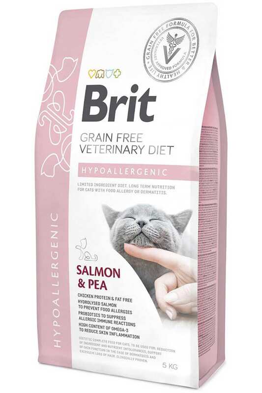 BRIT GF VETERINARY DIETS CAT HYPOALLERGENIC SOMON BEZELYE 5 KG