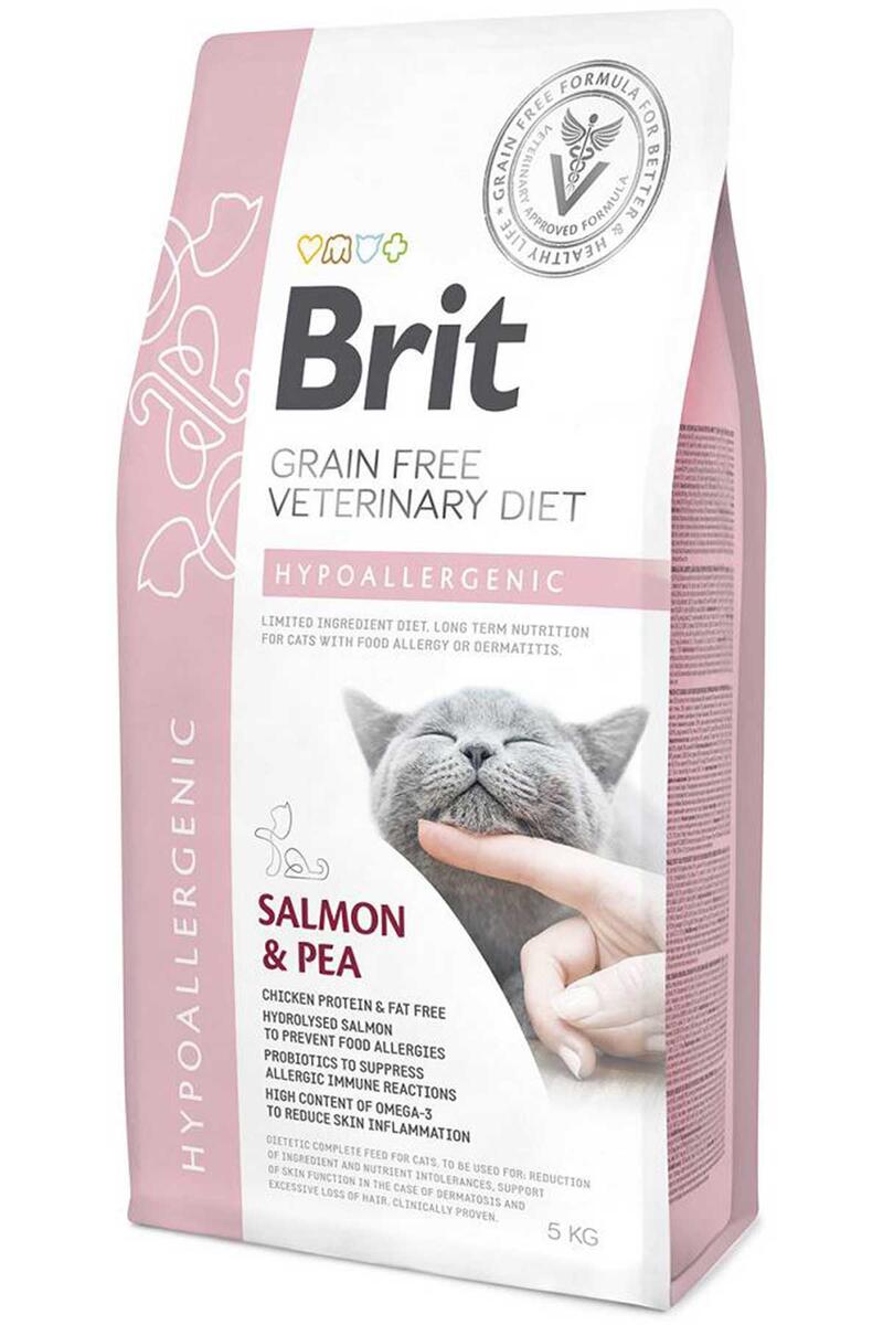 BRIT GF VETERINARY DIETS CAT HYPOALLERGENIC SOMON BEZELYE 5 KG - 1