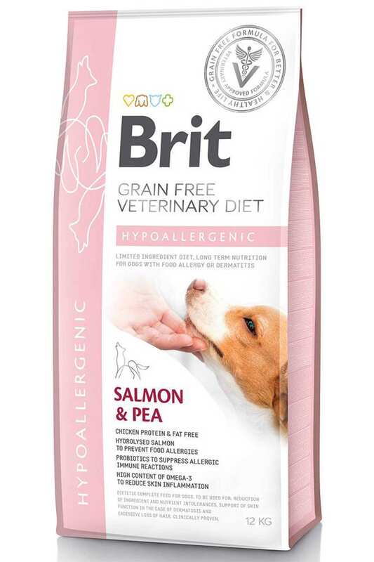 BRİT VETERİNARY DİET HYPO-ALLERGENİC CİLT SAĞLIĞI DESTEKLEYİCİ SOMONLU TAHILSIZ KÖPEK MAMASI 12KG