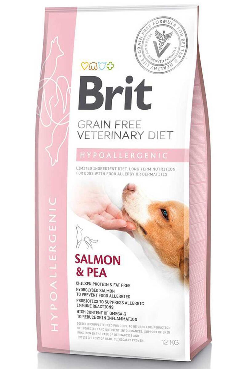 BRİT VETERİNARY DİET HYPO-ALLERGENİC CİLT SAĞLIĞI DESTEKLEYİCİ SOMONLU TAHILSIZ KÖPEK MAMASI 12KG - 1
