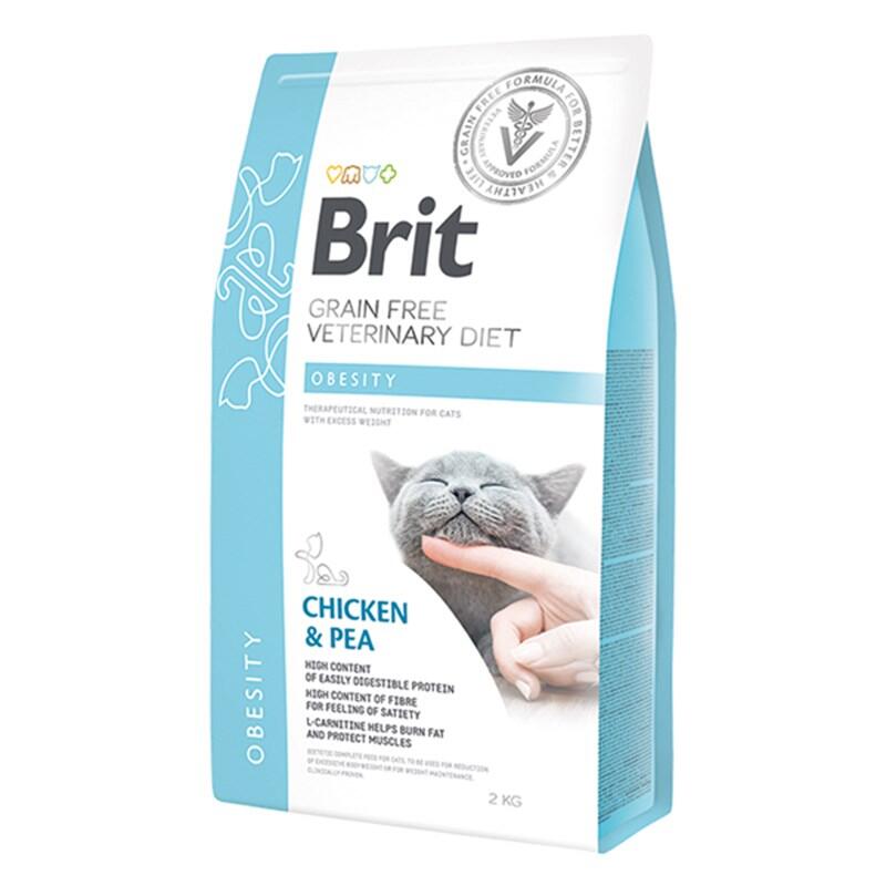 BRİT VETERİNARY DİET OBESİTY TAVUKLU TAHILSIZ KİLO KONTROLÜ KEDİ MAMASI 2KG - 1