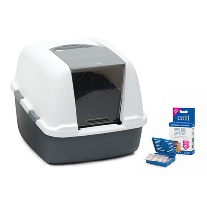 Catit Magic Blue Litter Box Jumbo Kapalı Kedi Tuvaleti - 1