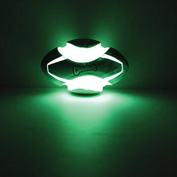 Chuckit! Max Glow Dayanıklı Kanvas Kauçuk Futbol Topu Köpek Oyuncağı Yeşil (1)