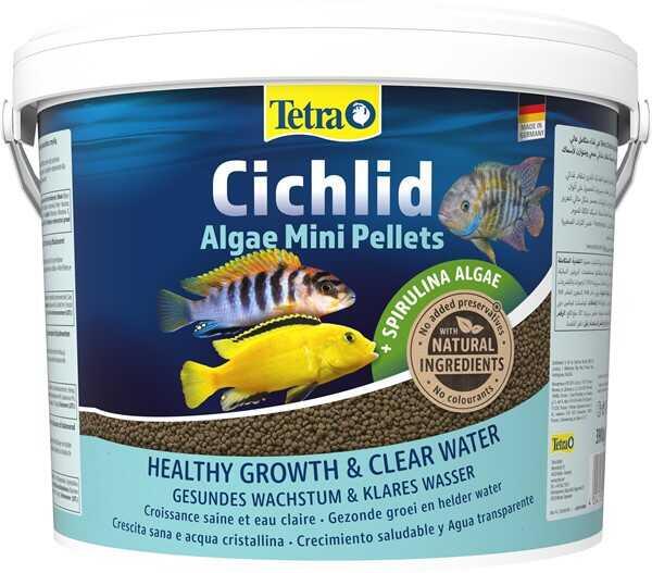 Tetra Cichlid Algae Mini Ciklet Balık Yemi 3.9Kg 10 Litre Kova Yem - 1