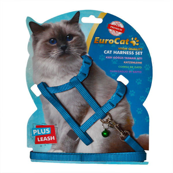 EuroCat Kedi Göğüs Tasması Açık Mavi - 1