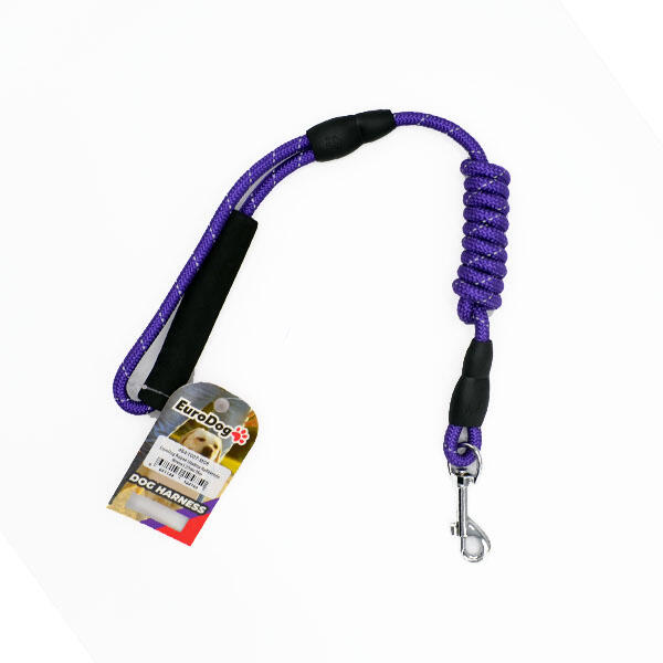 EuroDog Köpek Uzatma Reflektörlü 8mmx120cm Mor - 1