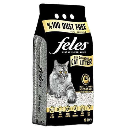 Feles Ultra Light Topaklanan Tozsuz Kedi Kumu 10 Lt - 1