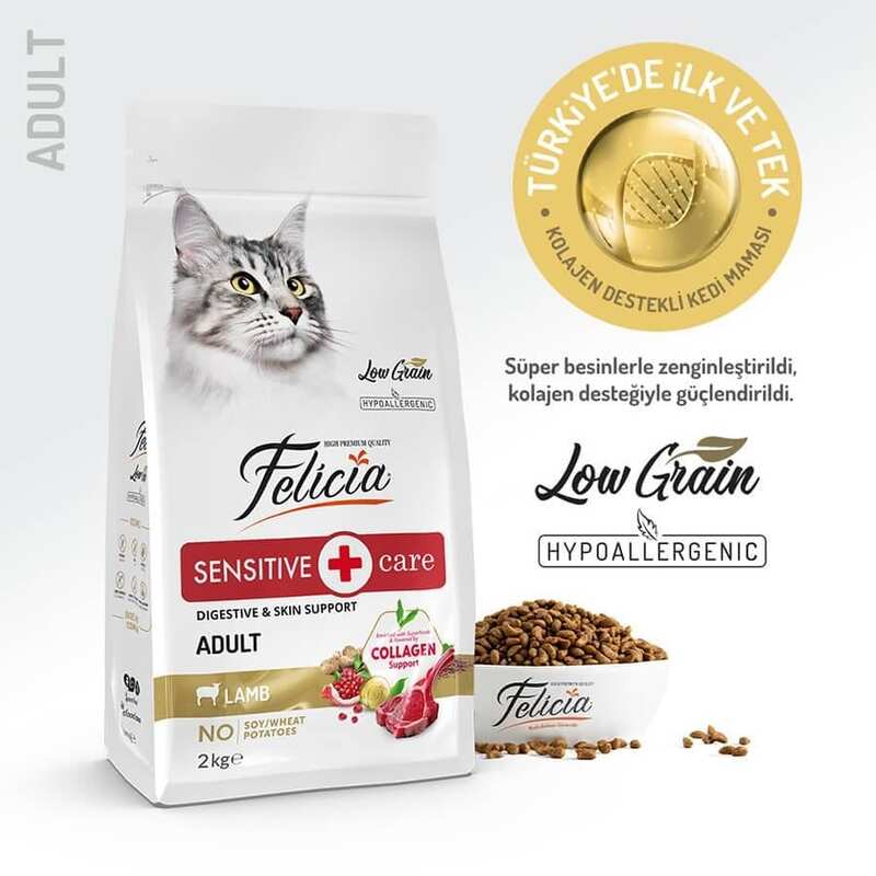 Felicia Düşük Tahıllı Kuzulu Hypoallergenic Kedi Maması 2 Kg.