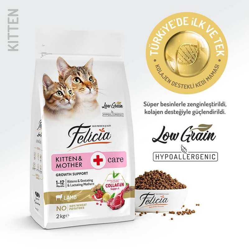 Felicia Düşük Tahıllı Kuzulu Hypoallergenic Yavru Kedi Maması 2 Kg.