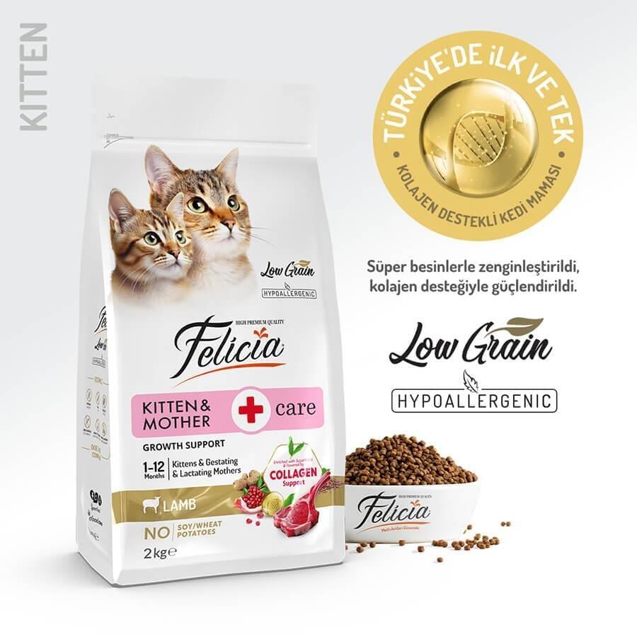 Felicia Düşük Tahıllı Kuzulu Hypoallergenic Yavru Kedi Maması 2 Kg. - 1