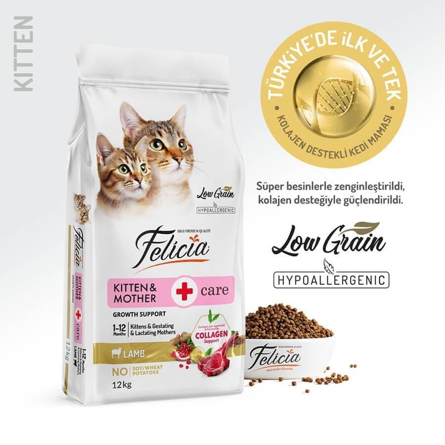 Felicia Düşük Tahıllı Kuzulu Hypoallergenic Yavru Kedi Maması 12 Kg. - 1