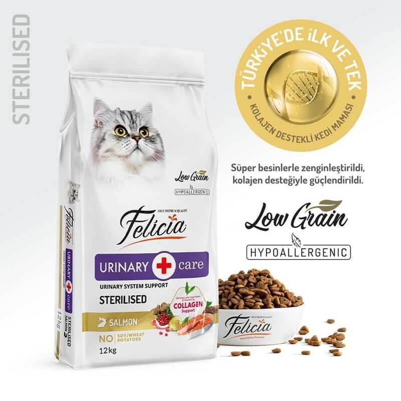Felicia Düşük Tahıllı Somonlu Hypoallergenic Sterilised Kedi Maması 12 Kg.