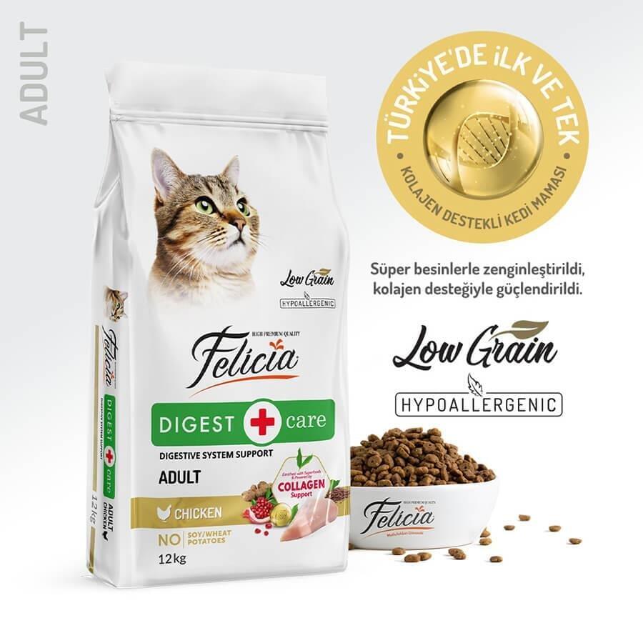 Felicia Düşük Tahıllı Tavuklu Hypoallergenic Kedi Maması 12 Kg. - 1