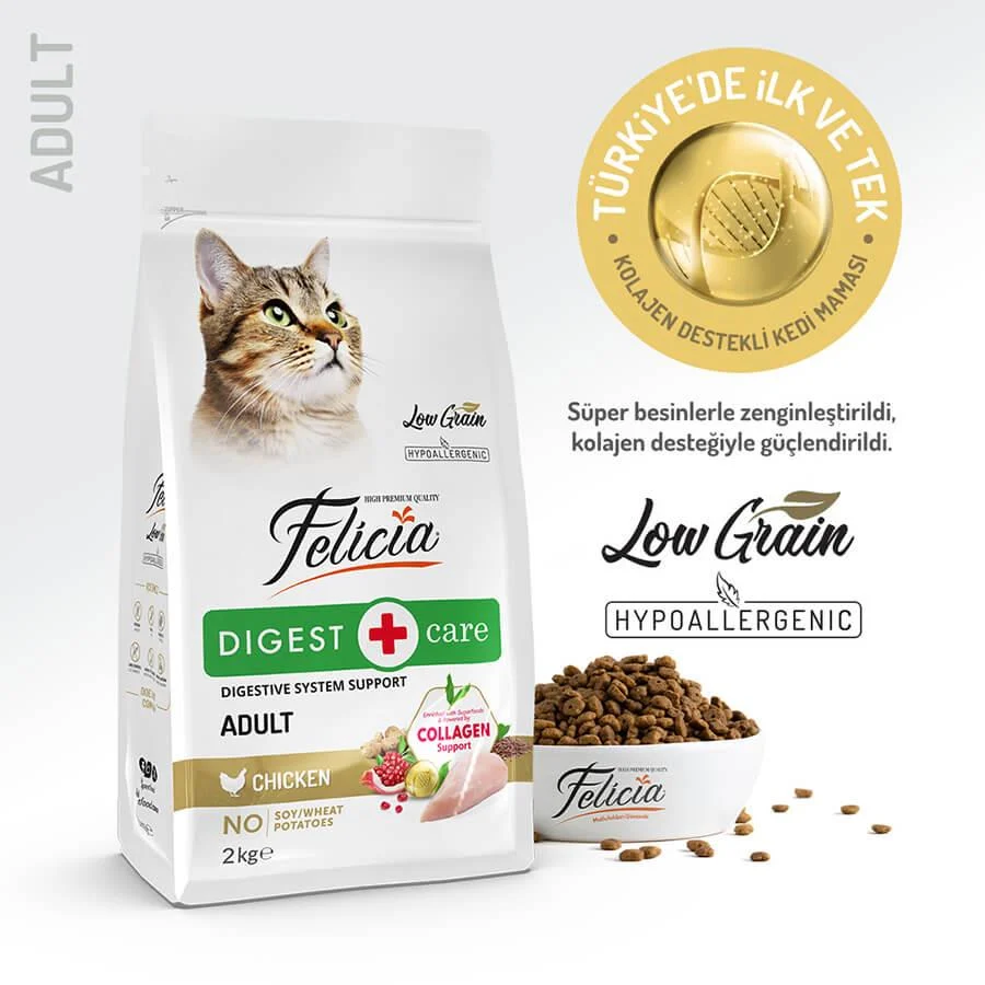 Felicia Düşük Tahıllı Tavuklu Hypoallergenic Kedi Maması 2 Kg. - 1