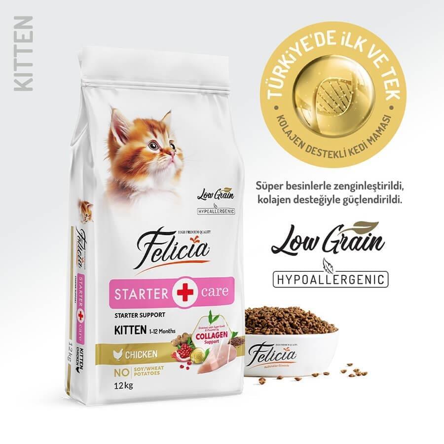 Felicia Düşük Tahıllı Tavuklu Hypoallergenic Yavru Kedi Maması 12 Kg. - 1