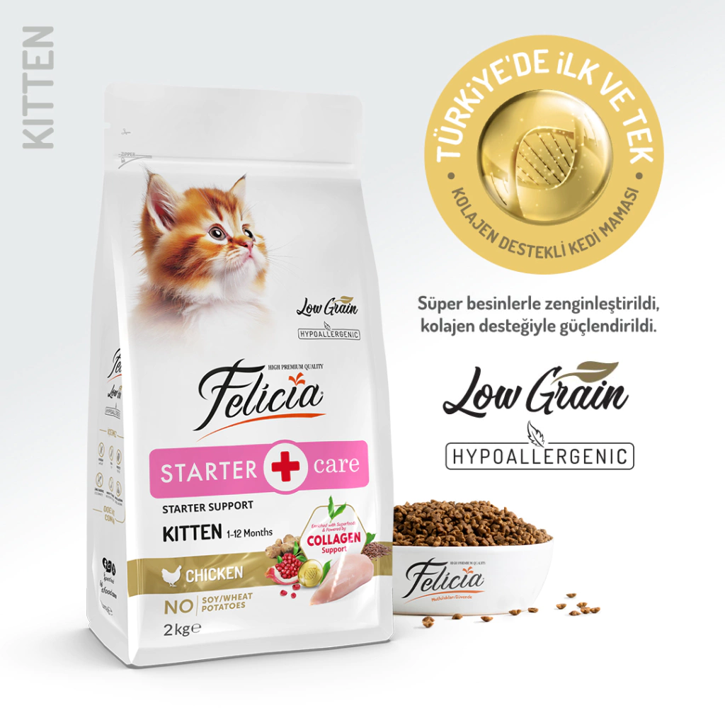 Felicia Düşük Tahıllı Somonlu Hypoallergenic Kedi Maması 2 Kg. - 1
