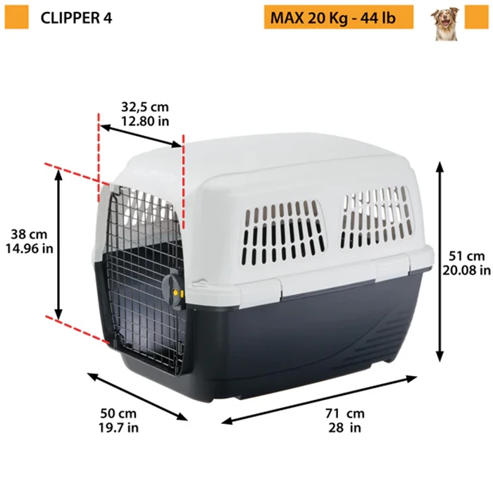 Ferplast Clipper 4 Plus Kedi Köpek Taşıma Kafesi 71x50x51cm - 2