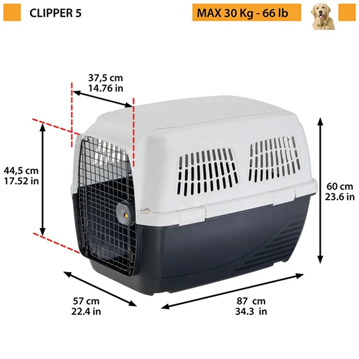 Ferplast Clipper 5 Plus Kedi Köpek Taşıma Kafesi 82x57x60cm - 2