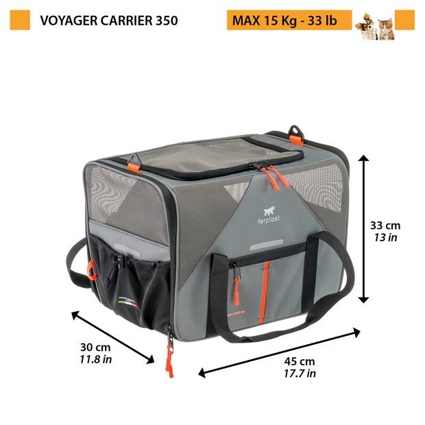 Ferplast Voyager 350 Kedi ve Köpek Kumaş Taşıma Çantası Siyah