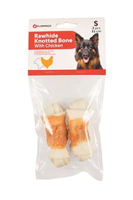Flamingo Tavuk Eti Sargılı Düğüm Kemik Köpek Ödülü 2 Li 11 Cm Small - 2