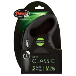 Flexi New Classic Otomatik Siyah Şerit Gezdirme Medium 5 Mt (1)