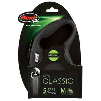 Flexi New Classic Otomatik Siyah Şerit Gezdirme Medium 5 Mt - 2
