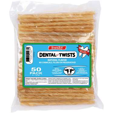 Freshy Dental Twists - Naturel Burgu Çubuk - 50'li Maxi Paket