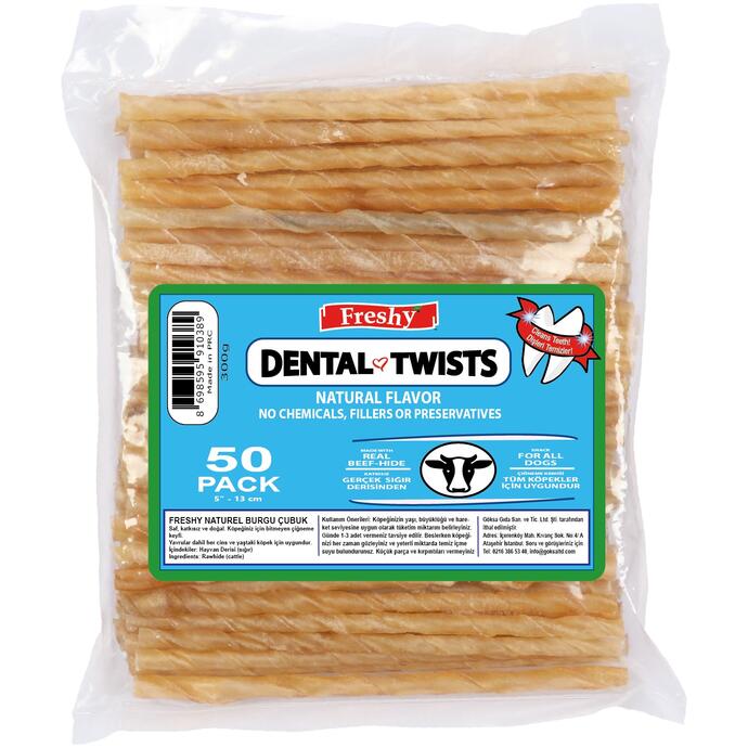 Freshy Dental Twists - Naturel Burgu Çubuk - 50'li Maxi Paket - 1