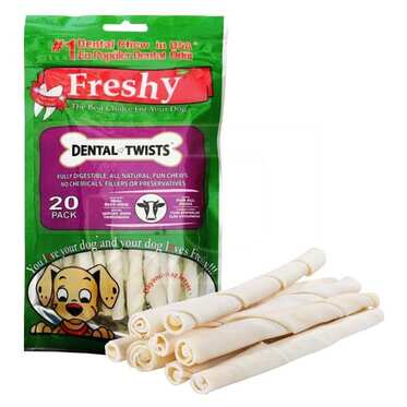 Freshy Dental Twists Sütlü Burgu Köpek Çiğneme Kemiği 20 Adet