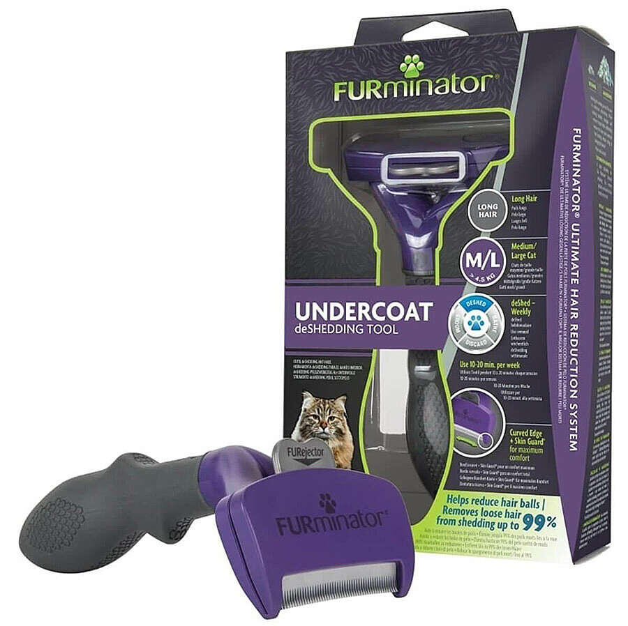 Furminator Uzun Tüylü Kedi Tarağı Medium / Large - 1