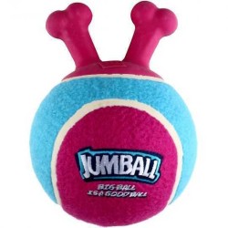 Gigwi Jumball Tutma Saplı Tenis Topu Köpek Oyuncağı Pembe Mavi 14 Cm Size S (1)