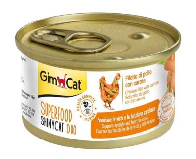Gimcat Shinycat Super Food Fileto Tavuklı Havuçlu Kedi Konservesi 70 Gr. - 1
