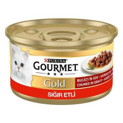 Gourmet Gold Parça Sığır Etli Kedi Konservesi 85 Gr.