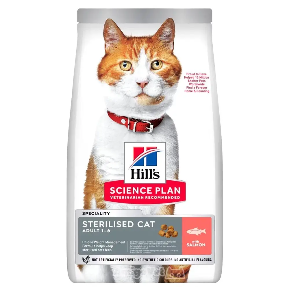 Hills Adult Sterilised Somon Balıklı Kısırlaştırılmış Kedi Maması 10 Kg. - 1