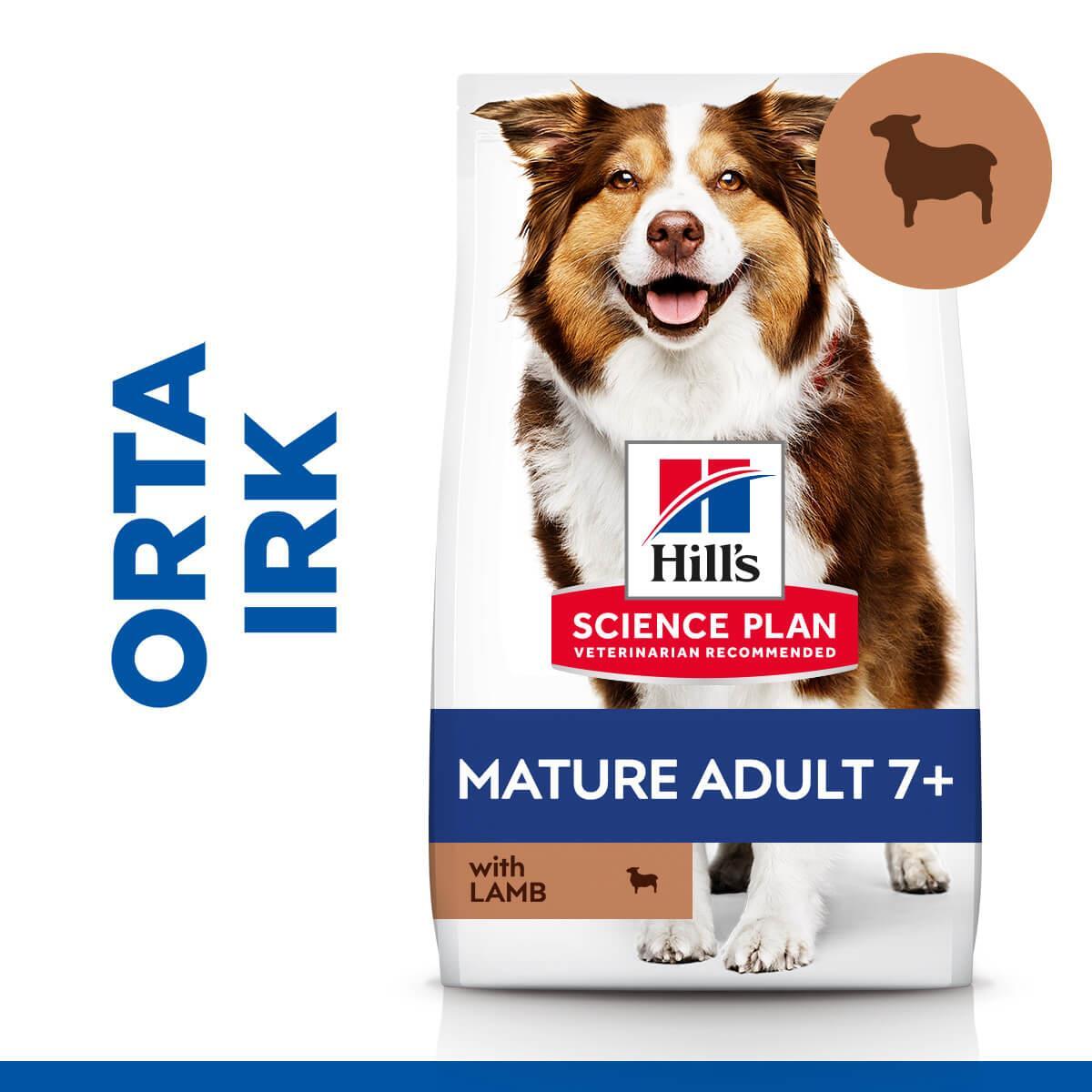 Hills Science Plan Mature +7 Tüm Irklar İçin Kuzu Etli Pirinçli Yaşlı Köpek Maması 2.5 Kg. - 1