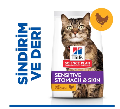 Hills Sensitive Stomach Skin Deri Hassasiyeti Kedi Maması 1,5 Kg. - 1