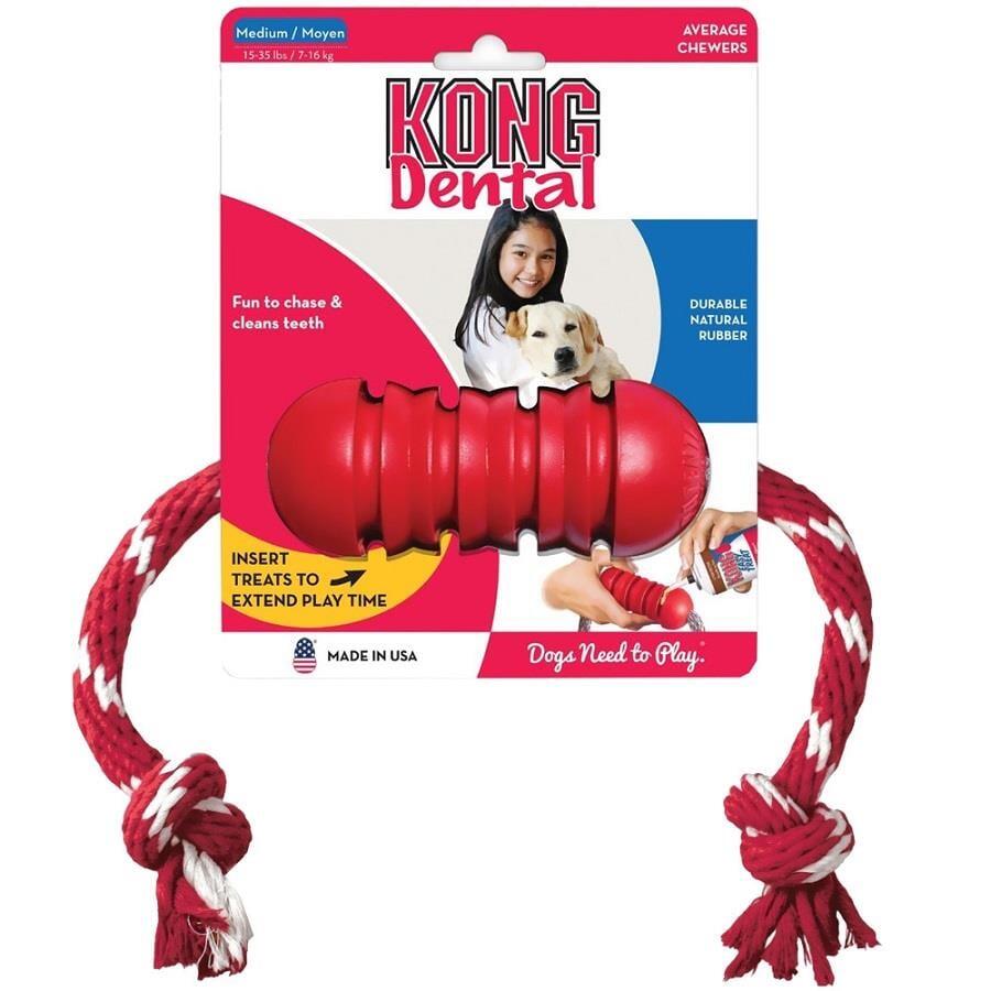 KONG Dental DişTemizliği Sağlayan İpSallantılı Köpek Oyuncağı M - 1