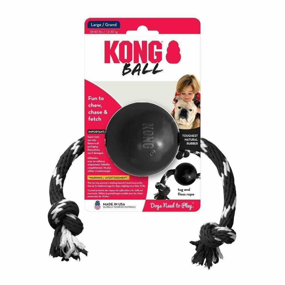 KONG Extreme İpli Top Köpek Oyuncağı Ultra Sert Large - 1