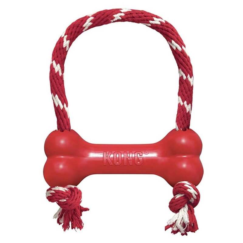 KONG Goodie Bone Kemik Şeklinde İpli Köpek Oyuncağı M
