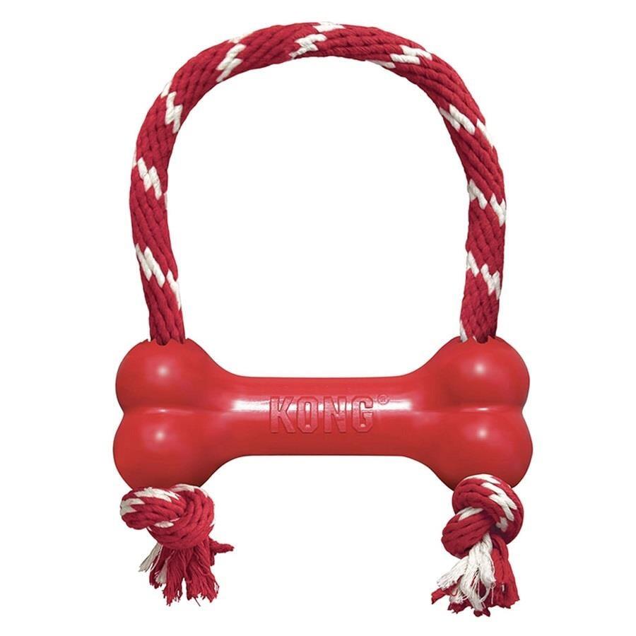 KONG Goodie Bone Kemik Şeklinde İpli Köpek Oyuncağı M - 1